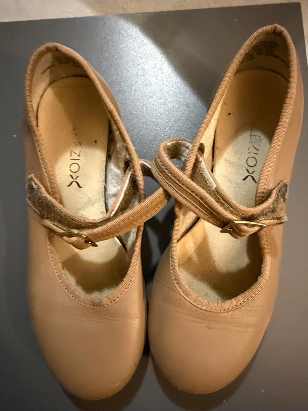 Capezio Tan Mary Jane Taps 13.5
